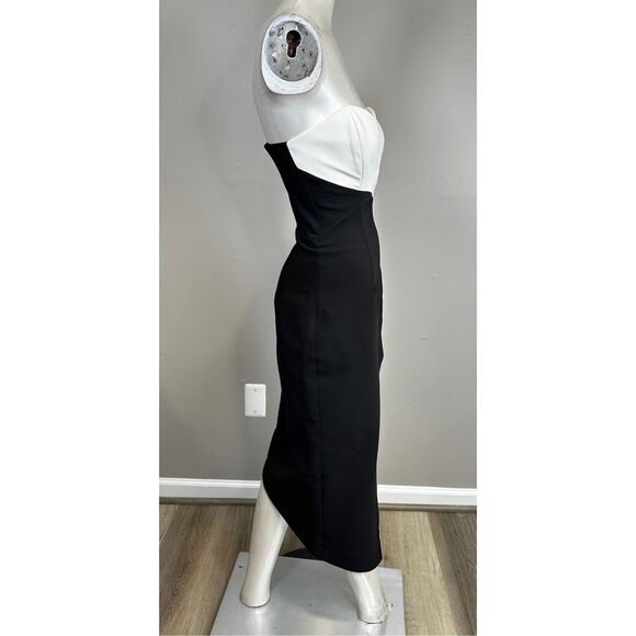 NWT AMANDA UPRICHARD Soiree Dress in Black & Ivory Size XS $260 - Picture 6 of 9